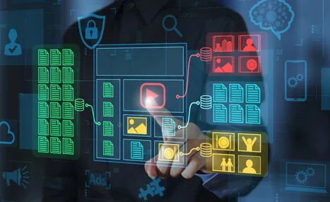 Website security and hosting technology illustration