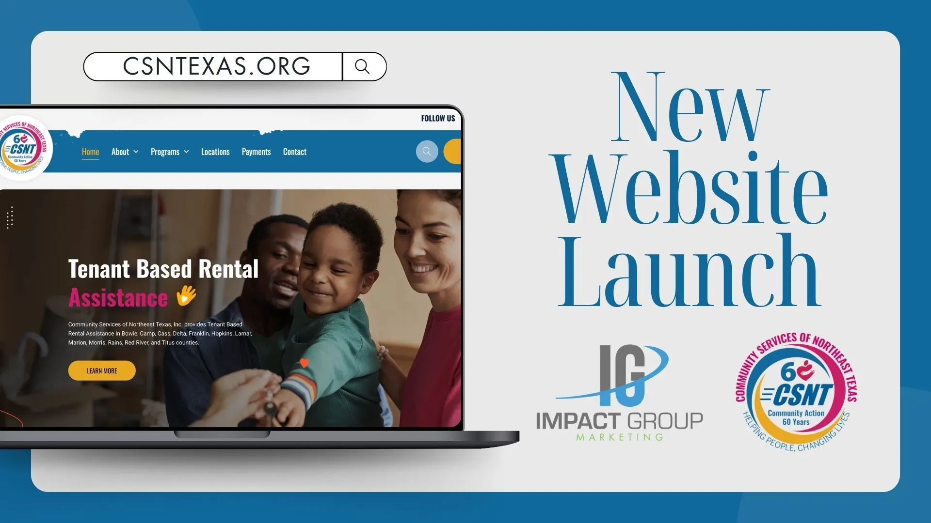 Nonprofit website design for Community Services of Northeast Texas (CSNT) at csntexas.org by Impact Group Marketing